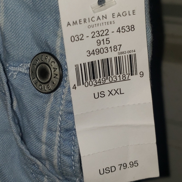 XXL Size New HTF American Eagle Outfitters denim overalls bibs lightweight - Picture 8 of 8